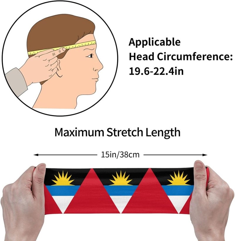 AKMCBSH National Flags Sports Sweatband Head Bands for Women Men - Moisture-Wicking Non-Slip Headband for Running Yoga Workout Fitness and Gym - Image 3